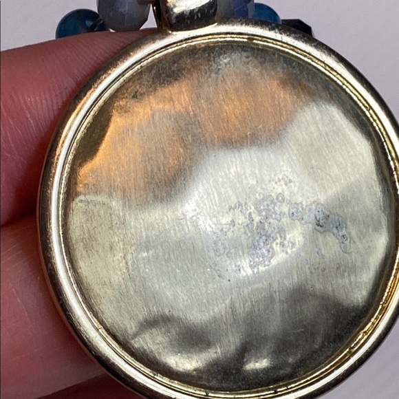 Chico's Blue and Gold Necklace with Elegant Pendant - Picture 5 of 8